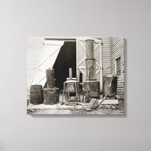 Moonshine Still Seized by Police 1926 Canvas Print