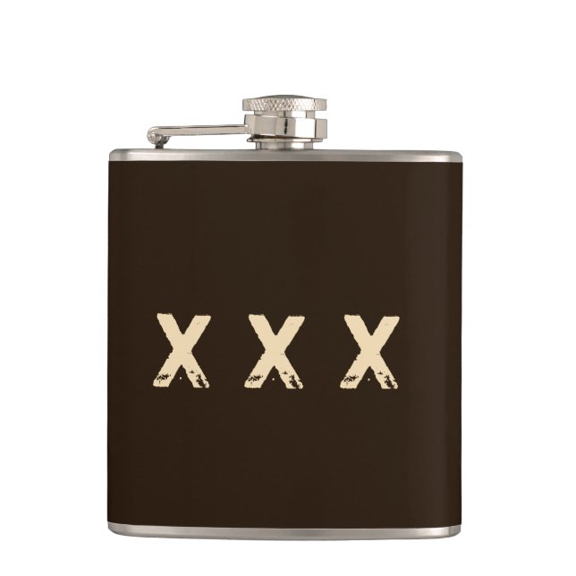 Moonshine Style Monogram Hip Flask (Front)