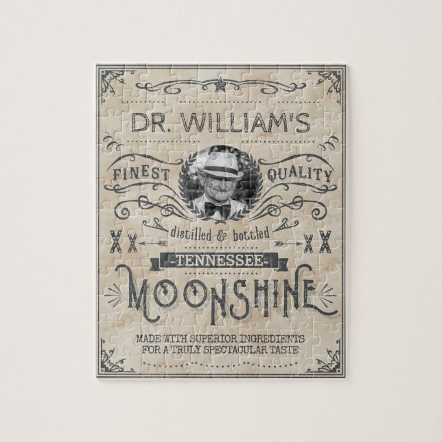Moonshine Vintage Funny Hillbilly Medicine Custom Jigsaw Puzzle (Vertical)