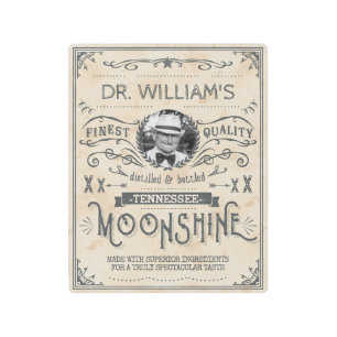 Moonshine Vintage Funny Hillbilly Medicine Custom Metal Print