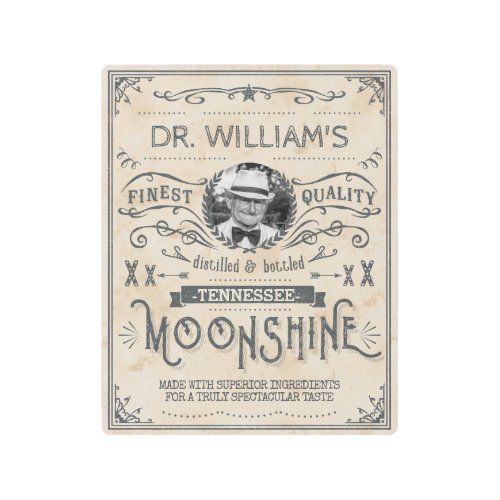 Moonshine Vintage Funny Hillbilly Medicine Custom Metal Print