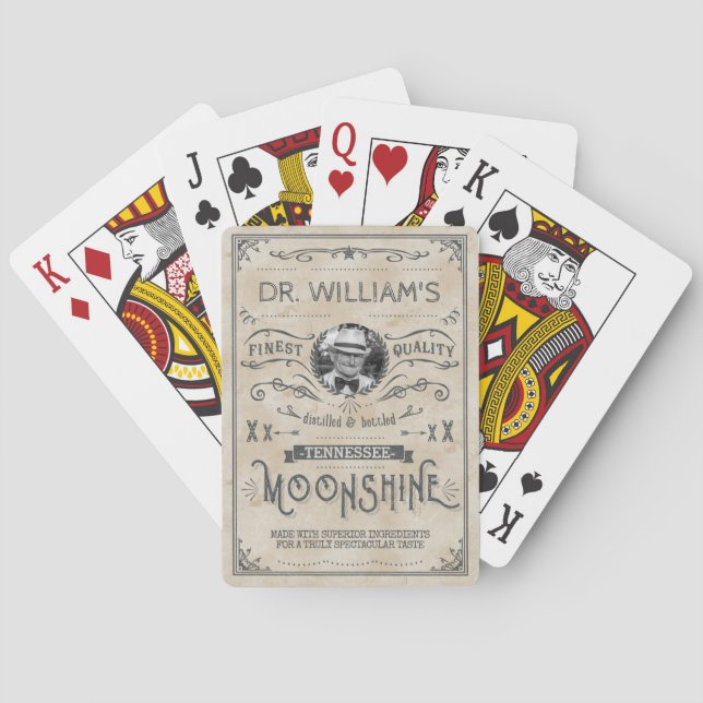 Moonshine Vintage Funny Hillbilly Medicine Custom Poker Cards (Back)
