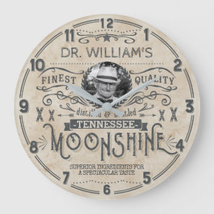 Moonshine Vintage Hillbilly Medicine Custom Funny Large Clock