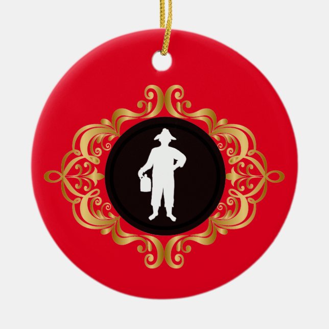 Moonshiner Man Medallion Christmas Ornament (Front)
