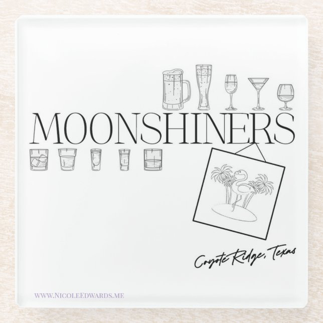 Moonshiners Glass Coaster (Front)