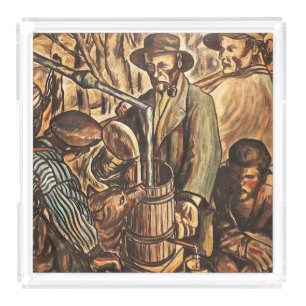 Moonshiners Making White Lightning Whiskey Liquor Acrylic Tray