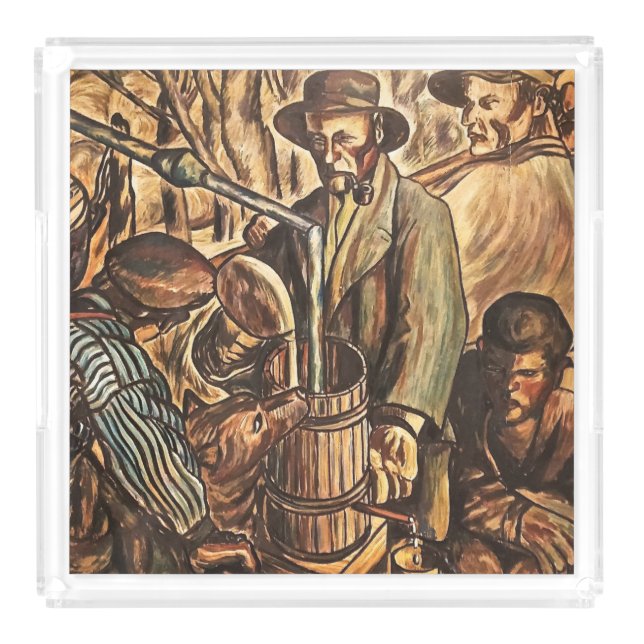 Moonshiners Making White Lightning Whiskey Liquor Acrylic Tray (Large)