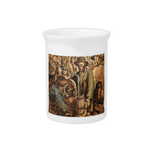 Moonshiners Making White Lightning Whiskey Liquor Beverage Pitcher