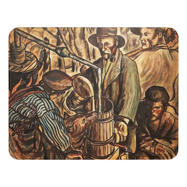 Moonshiners Making White Lightning Whiskey Liquor Door Sign (Contemporary Front)