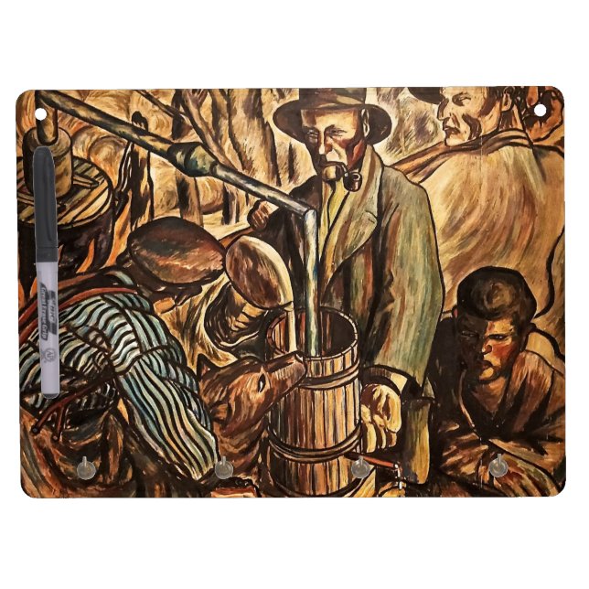 Moonshiners Making White Lightning Whiskey Liquor Dry Erase Board With Keychain Holder (Front)