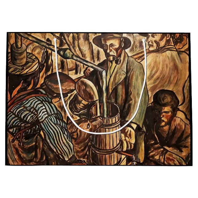 Moonshiners Making White Lightning Whiskey Liquor Large Gift Bag (Front)