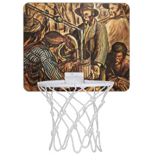 Moonshiners Making White Lightning Whiskey Liquor Mini Basketball Hoop