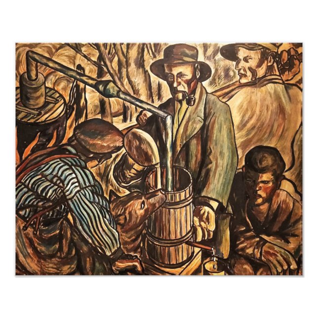 Moonshiners Making White Lightning Whiskey Liquor Photo Print (Front)