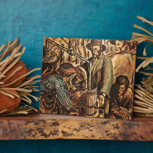 Moonshiners Making White Lightning Whiskey Liquor Plaque