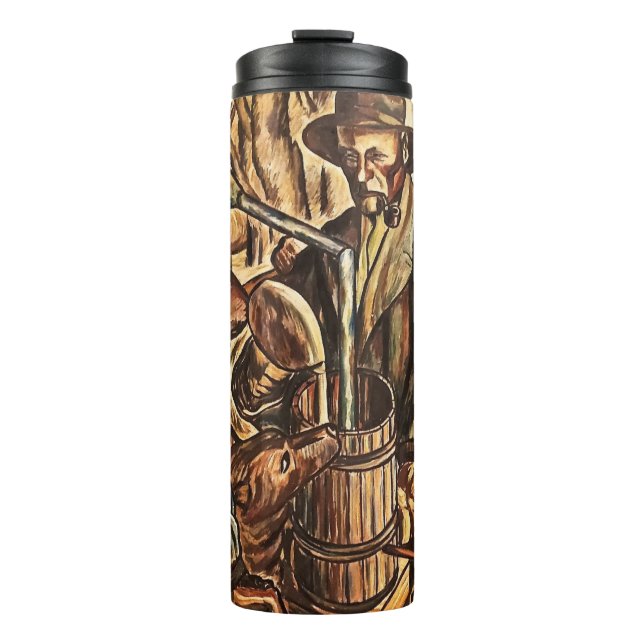 Moonshiners Making White Lightning Whiskey Liquor Thermal Tumbler (Front)