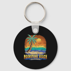 Moonstone Beach California Vintage Distressed Souv Keychain