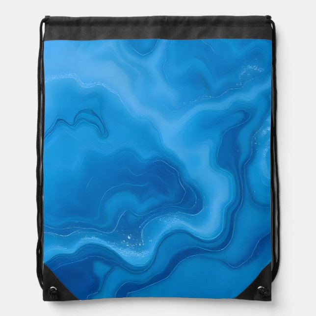 Moonstone Blue Drawstring Bag (Front)
