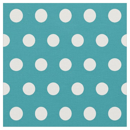 Moonstone blue/teal & white polka dots fabric
