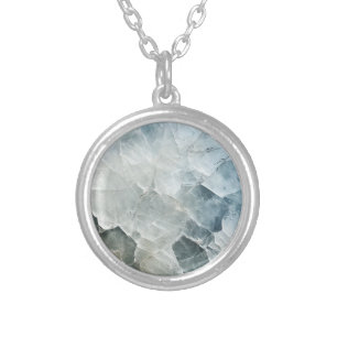 Moonstone Pattern Silver Plated Necklace