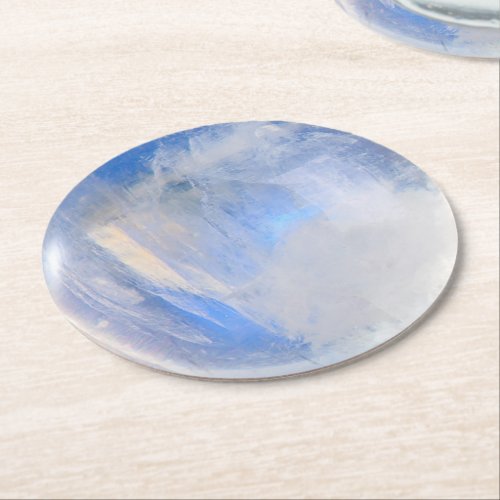 Moonstone Round Paper Coaster