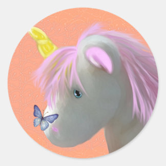 Moonstone the unicorn classic round sticker