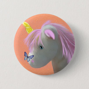 Moonstone the unicorn pinback button