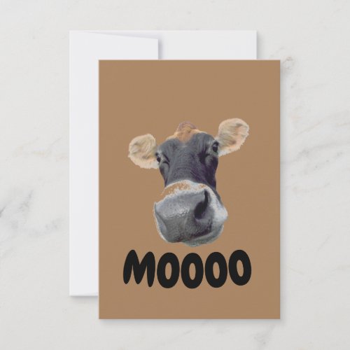 MOOOO Cow Face Thank You Card