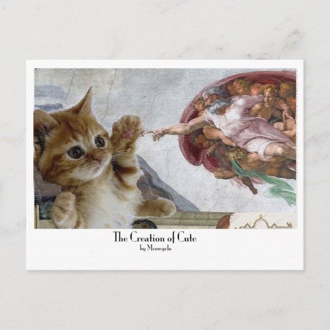 Moooosterpiece series: "The Creation of Cute" Postcard (Front)