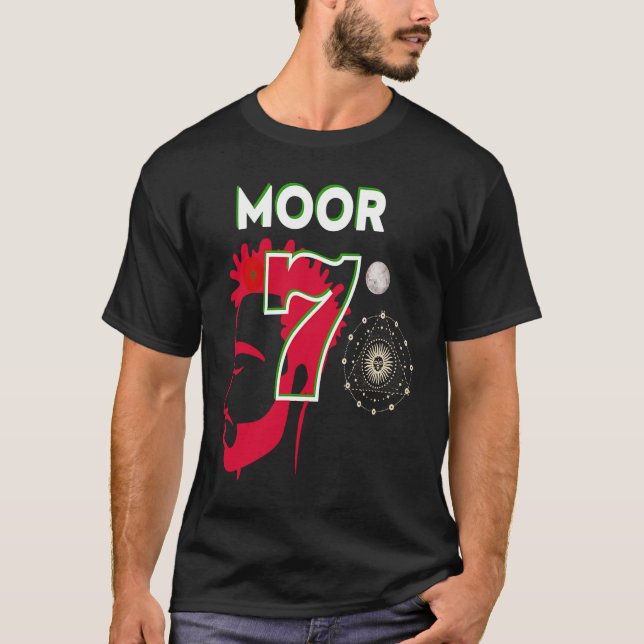Moor  Allah 7 Proud Moors Moroccan Flag T-Shirt (Front)