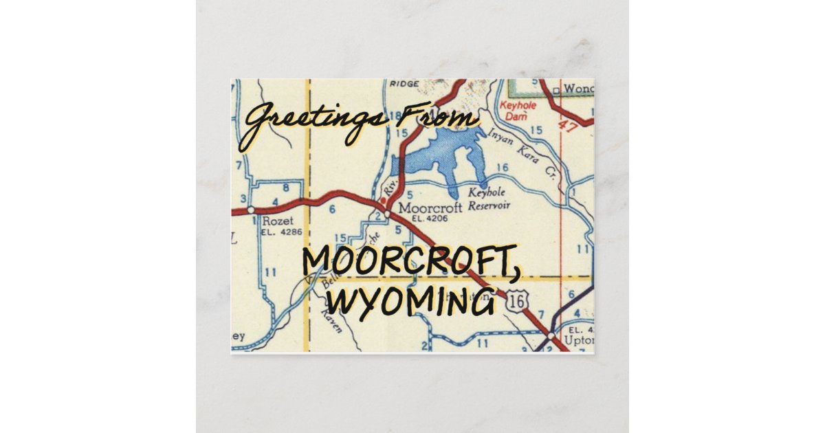 Moorcroft Wyoming Vintage Map Postcard Zazzle
