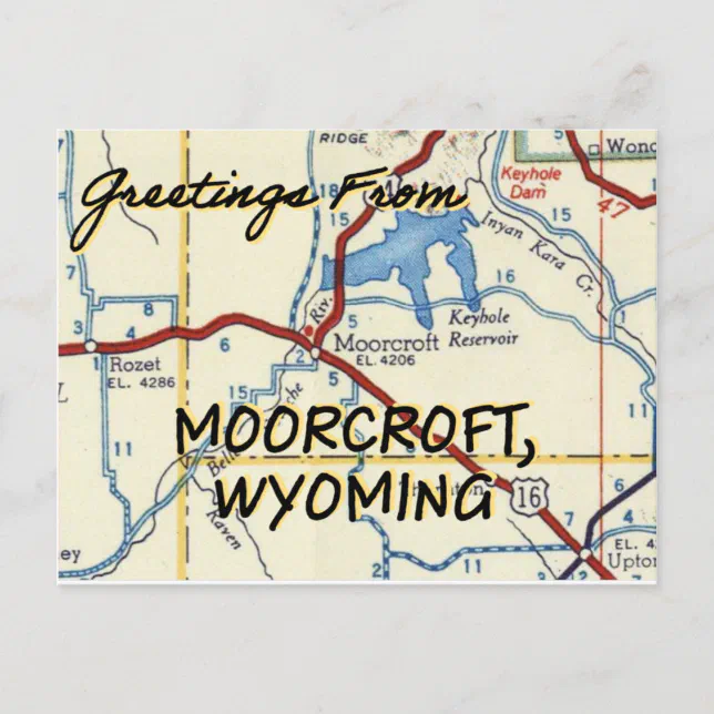Moorcroft Wyoming Vintage Map Postcard Zazzle