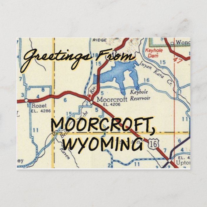 Moorcroft Wyoming Vintage Map Postcard Zazzle