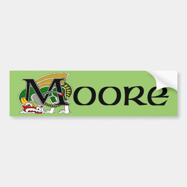 Moore Celtic Dragon Bumper Sticker (Front)