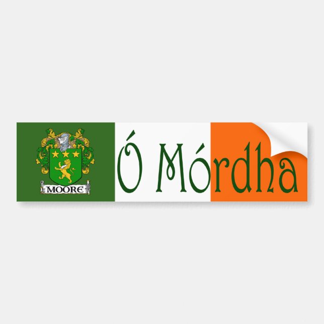 Moore Clan Irish/English Flag Bumper Sticker (Front)