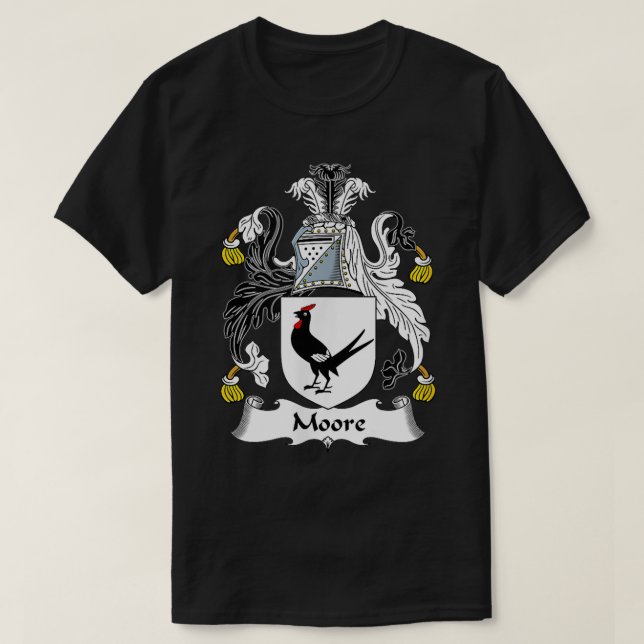 Moore Coat of Arms Family Crest  T-Shirt (Design Front)