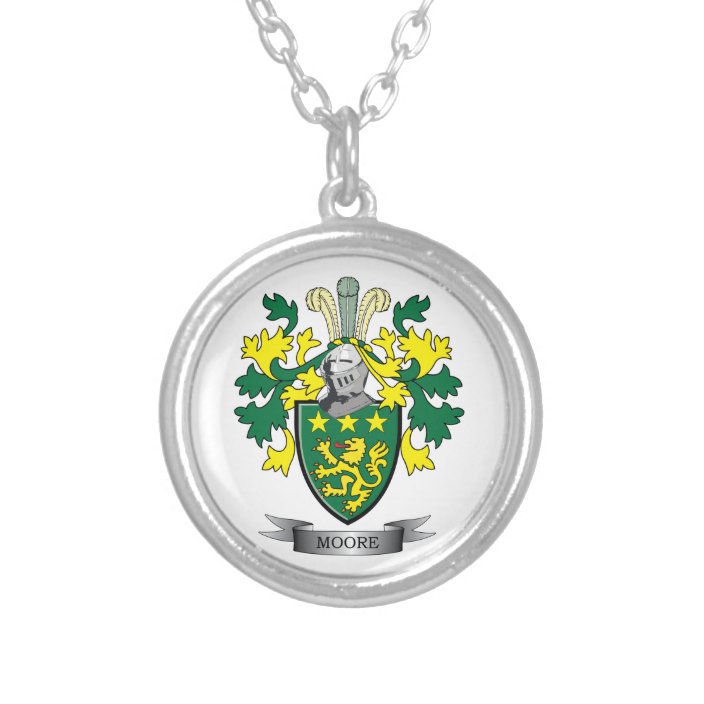 Moore Coat Of Arms Silver Plated Necklace Zazzle Com - Irish Family Crest Pendants Moore Coat Of Arms Silver Plated Necklace Zazzle Com - Irish Family Crest Pendants
