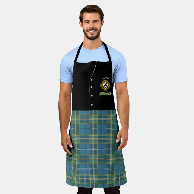 Moore Irish Shield & Tartan Personalized Kilt  Apron (Worn)