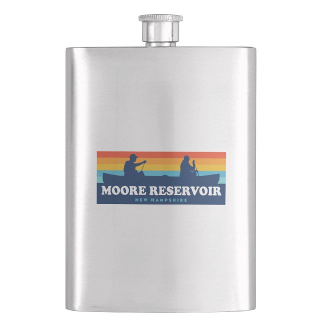 Moore Reservoir New Hampshire Canoe Flask (Front)
