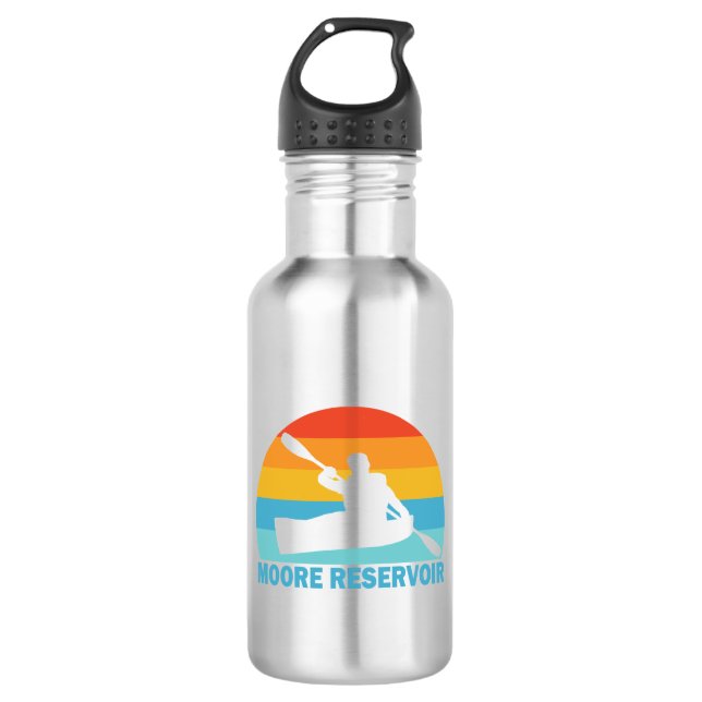 Moore Reservoir New Hampshire Kayak Stainless Steel Water Bottle (Front)