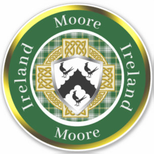 Moore Shield & Celtic Cross Personalized Sticker