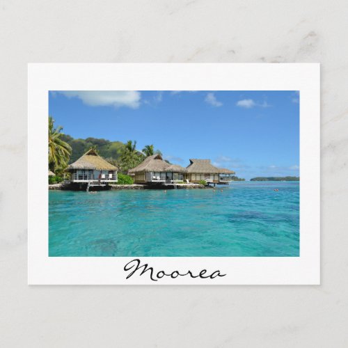 Moorea bungalows white postcard