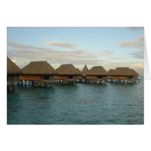 Moorea Huts at Dusk Cards (Front Horizontal)