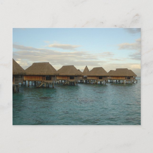 Moorea Huts at Dusk Postcard (Front)
