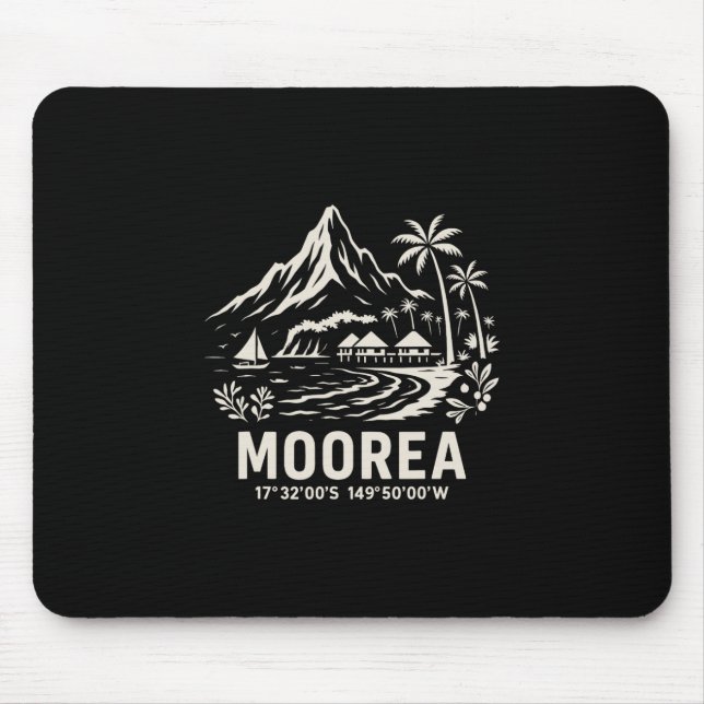Moorea Island French Polynesia Beach Vacation  Mouse Pad (Front)