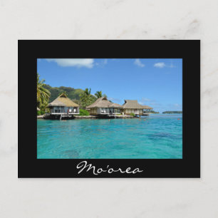 Moorea overwater vacation bungalows postcard