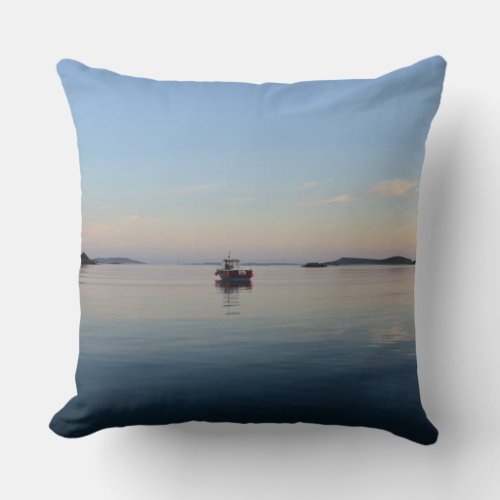 Moored In The Isles Of Scilly At Dusk Throw Pillow
