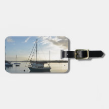 Moored yacht at dawn.