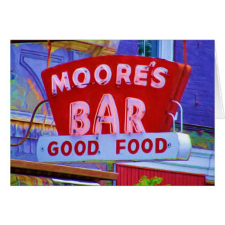 Moore's Bar Retro sign, Greencastle, Indiana Cards