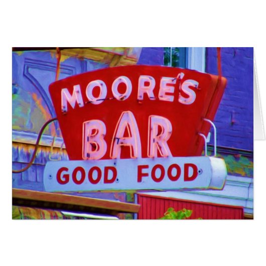 Moore's Bar Retro sign, Greencastle, Indiana Cards (Front Horizontal)