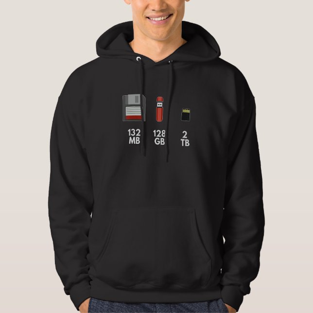 Mooresches Law  Floppy Disk Usb Stick Memory Card Hoodie (Front)